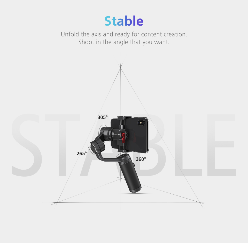 Zhiyun smooth-Q2 3-axis cellphone gimbal stabilizer iPhone Samsung Zhiyun smooth-Q2 3-axis cellphone gimbal stabilizer iPhone Samsung