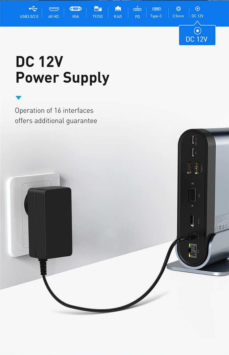 Baseus 16 in 1 USB-C Docking Station Adapter Baseus 16 in 1 USB-C Docking Station Adapter