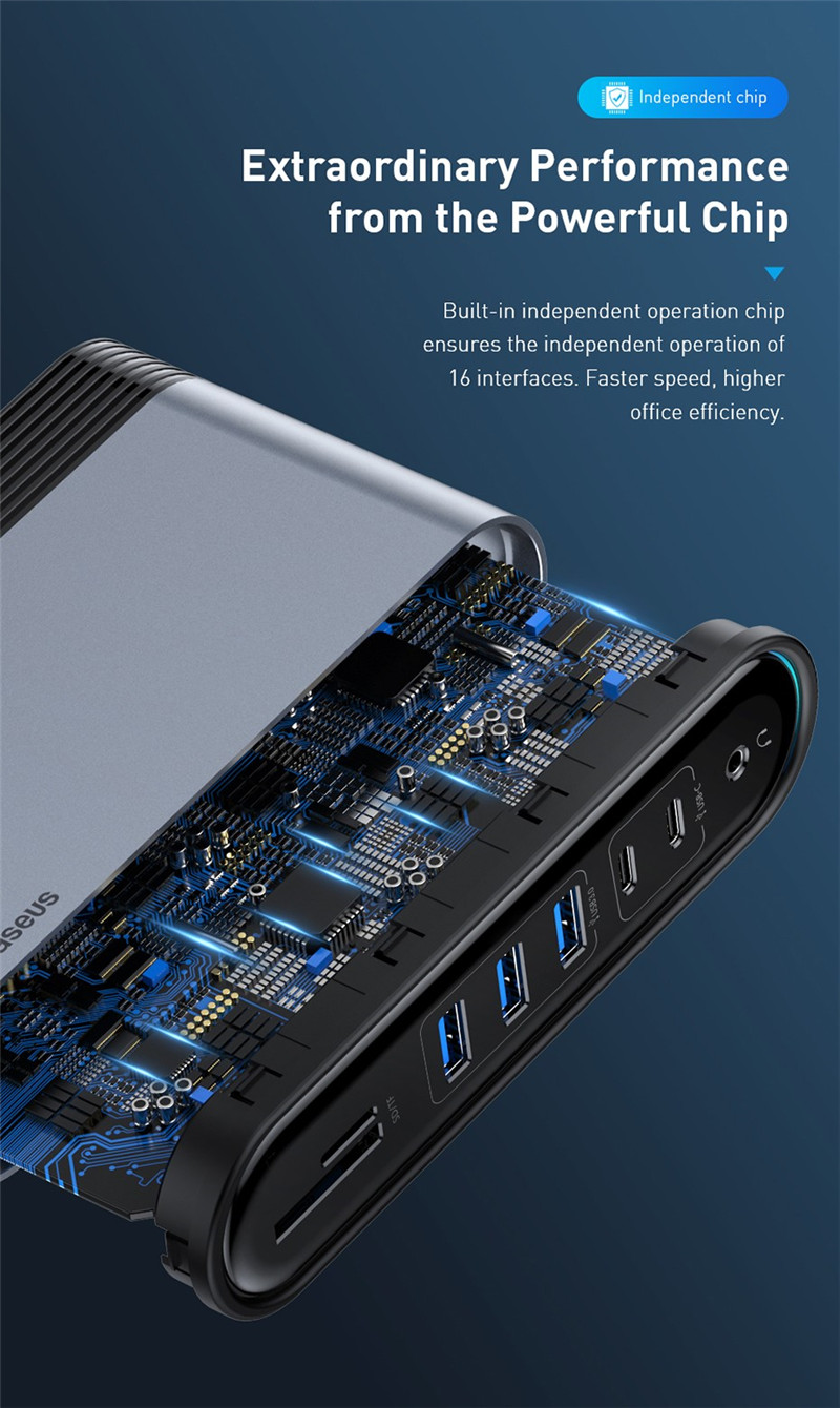 Baseus 16 in 1 USB-C Docking Station Adapter Baseus 16 in 1 USB-C Docking Station Adapter