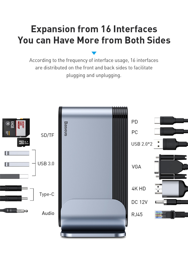 Baseus 16 in 1 USB-C Docking Station Adapter Baseus 16 in 1 USB-C Docking Station Adapter