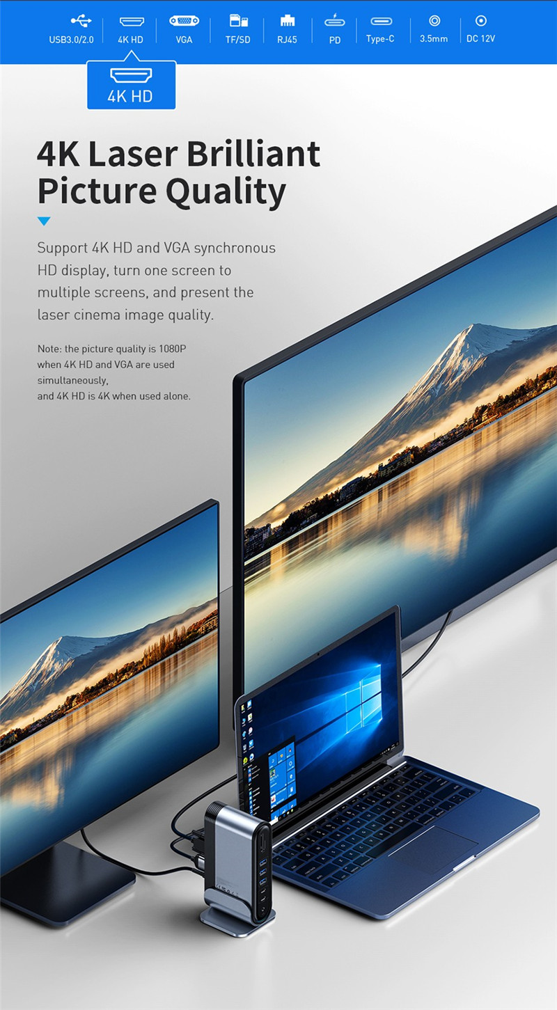 Baseus 16 in 1 USB-C Docking Station Adapter Baseus 16 in 1 USB-C Docking Station Adapter