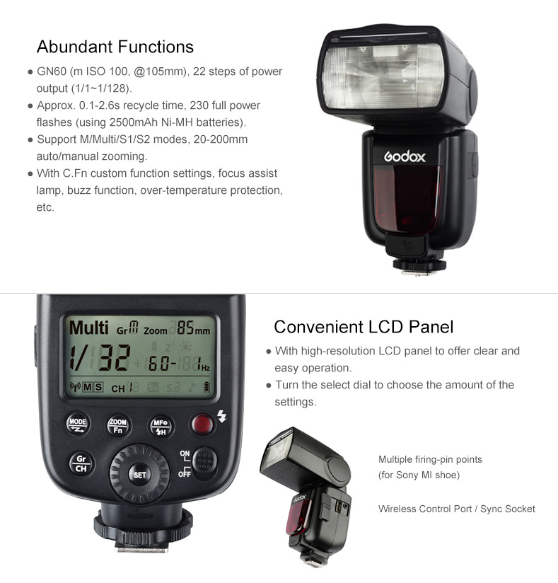 Godox TT600S 2.4G Camera Flash Speedlite for Sony Godox TT600S